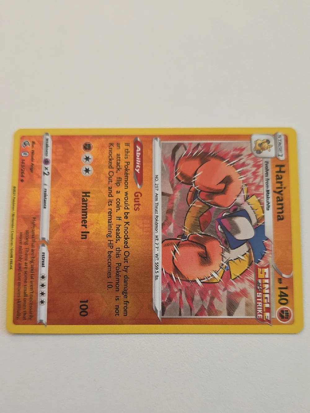 Pokemon Hariyama And Makuhita Card